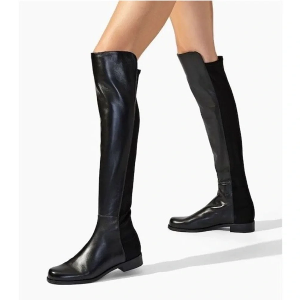 Stuart Weitzman 5050 Over-The-Knee Stretch-Leather Boots